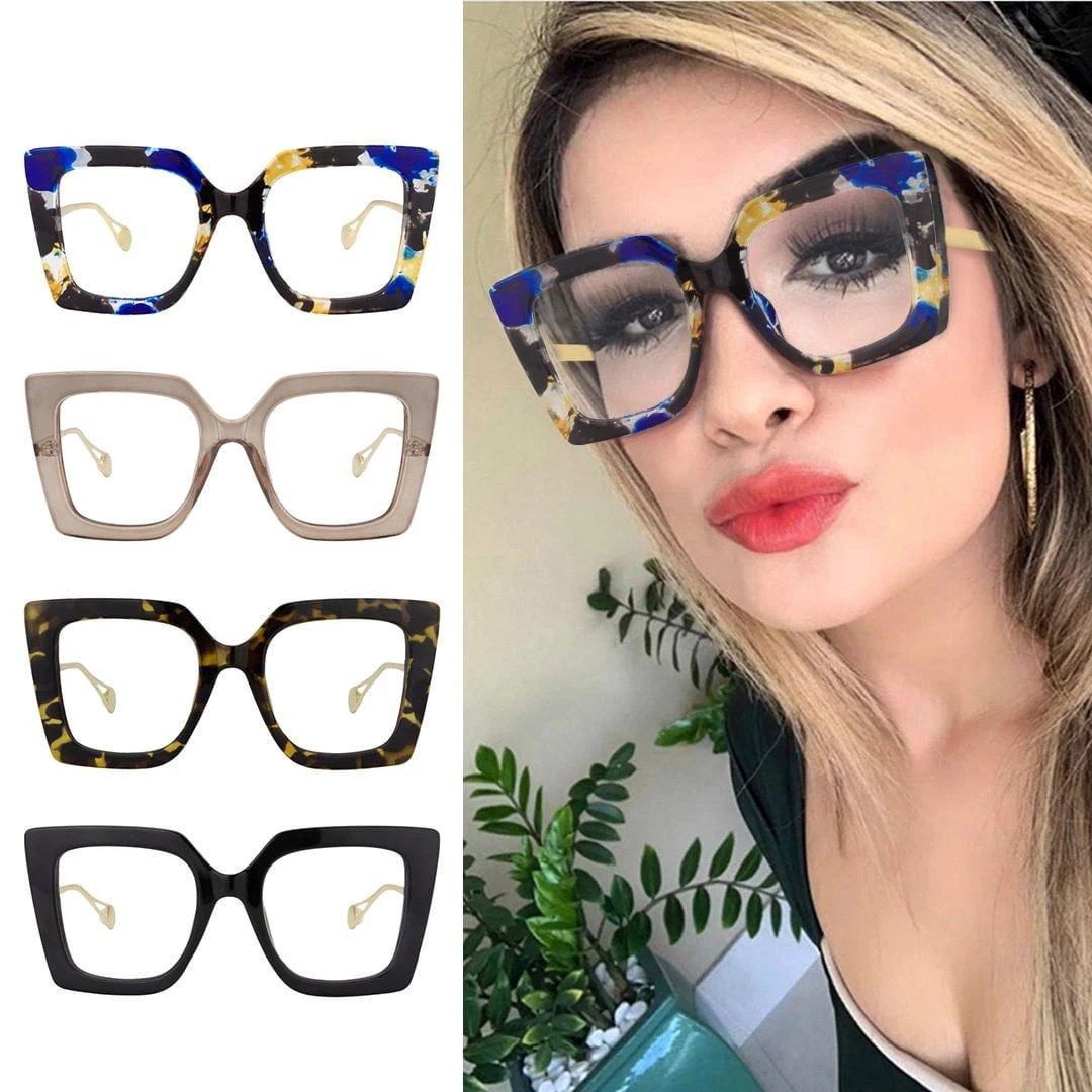 Fashion Cat Eye Glasses Women Men Computer Eyeglasses Optical Eye Glasses  Blue Light Glasses Leopard Retro Spectacles Frame 